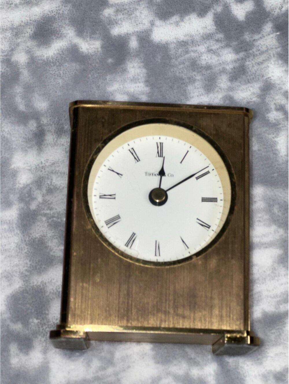 VTG Tiffany & Co. Vintage Brass Desk Clock - Picture 2 of 6